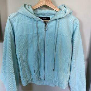 Forever 21 Light Blue Corduroy Hoodie